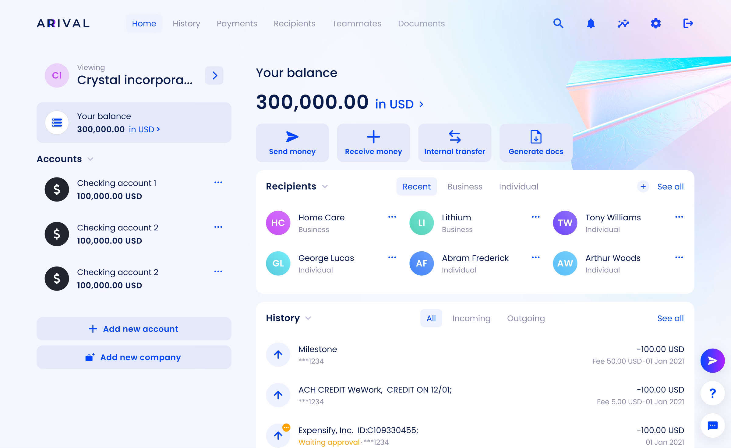 Before the redesign: dashboard